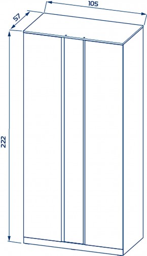 S01194 Варма Стор 105 шкаф распашной с зеркалом 222х105х57, белый в Ишиме - ishim.mebel24.online | фото 2