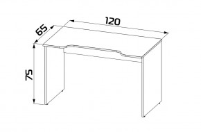 S01286 ВАРДИГ K3 стол компьютерный 120x65x75, белый/серый в Ишиме - ishim.mebel24.online | фото 3