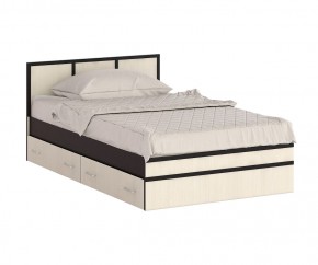 Сакура Кровать с ящиками 1200, цвет венге/дуб лоредо, ШхГхВ 123,5х203,5х80 см., сп.м. 1200х2000 мм., без матраса, основание есть, универсальная сборка в Ишиме - ishim.mebel24.online | фото 4