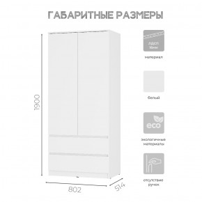 Шкаф 2-х створчатый Симпл ШК-03 (белый) в Ишиме - ishim.mebel24.online | фото 3