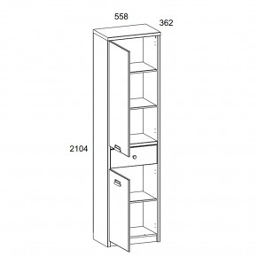 Шкаф 2D1S/D1, DIESEL , цвет дуб мадура/веллингтон в Ишиме - ishim.mebel24.online | фото 2