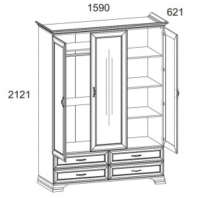 Шкаф 3D4S Z, TIFFANY, цвет вудлайн кремовый в Ишиме - ishim.mebel24.online | фото 1