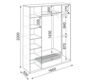 Шкаф 4 двери Глэдис М24 (Дуб Золотой/Цемент светлый) в Ишиме - ishim.mebel24.online | фото 3