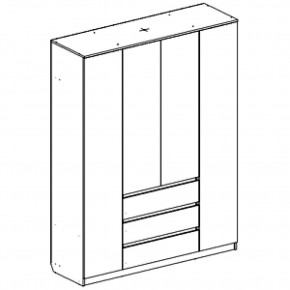 Шкаф 4-ств. с 3 ящиками "Бьянко" в Ишиме - ishim.mebel24.online | фото 3