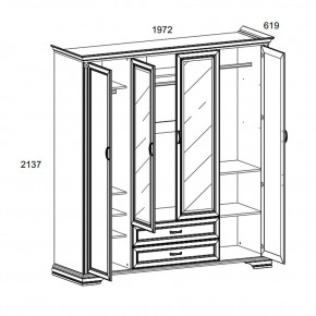 Шкаф 4D2S Z , MONAKO, цвет Сосна винтаж в Ишиме - ishim.mebel24.online | фото 1