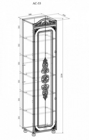 Шкаф для белья Ассоль АС-53К в Ишиме - ishim.mebel24.online | фото 3