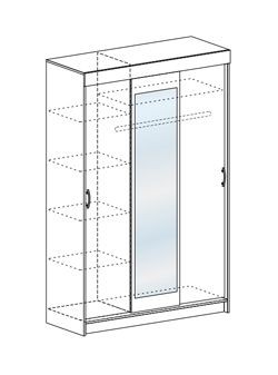 Шкаф-купе Басса ШКК 551 венге-дуб шимо светлый/темный в Ишиме - ishim.mebel24.online | фото 3