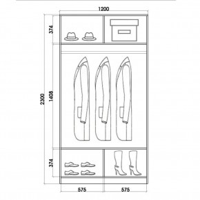 Шкаф-купе ХИТ 23-4-12/2-66 (420) в Ишиме - ishim.mebel24.online | фото 2