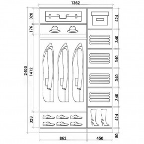 Шкаф-купе ХИТ 24-14-22 (620) в Ишиме - ishim.mebel24.online | фото 3