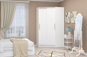 Шкаф-купе Угловой №1 (Белый текстурный) в Ишиме - ishim.mebel24.online | фото