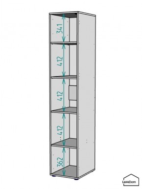 Шкаф Linnea MHR-1-2 2050х400х510 (Белый-М 11.1.2) в Ишиме - ishim.mebel24.online | фото 3