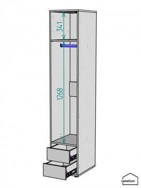 Шкаф Linnea MHR-1-3 2050х400х510 (ДВ-М 11.1.25) в Ишиме - ishim.mebel24.online | фото 3