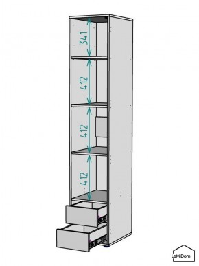 Шкаф Linnea MHR-1-4 2050х400х510 (Графит-М 11.1.25) в Ишиме - ishim.mebel24.online | фото 3
