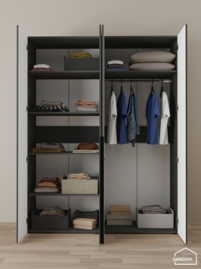 Шкаф Linnea MHR-4-1 2050х1600х510 (Графит-М 11.1.25) в Ишиме - ishim.mebel24.online | фото 4