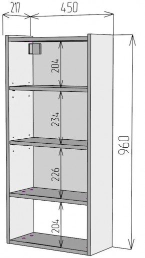 Шкаф навесной для ванной MH24-MA 450х960 (Белый-М 10.1.1) Белый глянец в Ишиме - ishim.mebel24.online | фото 4