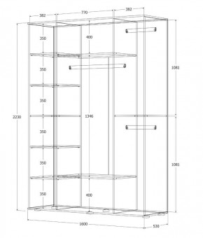 Шкаф Норден 1600 (Дуб Крафт золотой) в Ишиме - ishim.mebel24.online | фото 3