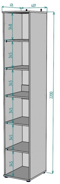 Шкаф Ольга H59 в Ишиме - ishim.mebel24.online | фото 2