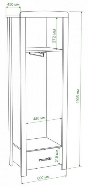 Шкаф платяной Бартоло Ш1Д в Ишиме - ishim.mebel24.online | фото 2