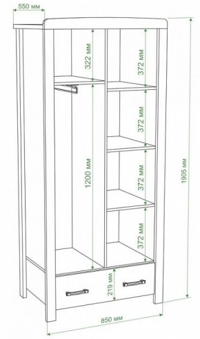 Шкаф платяной Бартоло Ш2Д в Ишиме - ishim.mebel24.online | фото 2