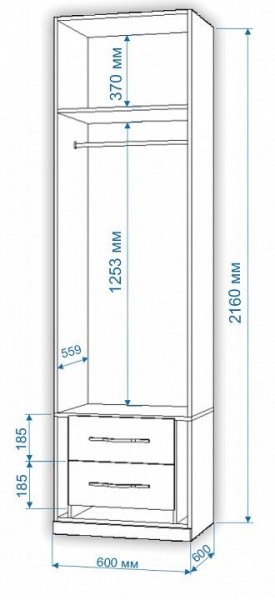 Шкаф платяной Нобиле Пл-60/60 в Ишиме - ishim.mebel24.online | фото 2