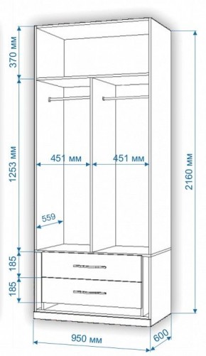 Шкаф платяной Нобиле Пл-95/60 в Ишиме - ishim.mebel24.online | фото 3