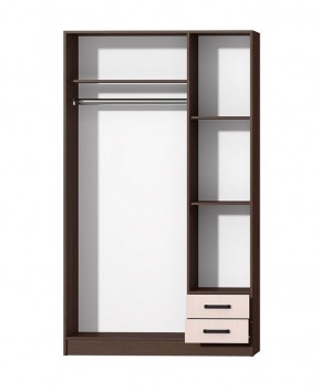 Шкаф распашной Эконом + Зеркало (Венге/Дуб Белфорд) в Ишиме - ishim.mebel24.online | фото 2