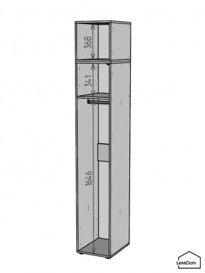 Шкаф с антресолью Linnea MHR-1A-1 2450х400х510 (ДВ-М 11.1.25) в Ишиме - ishim.mebel24.online | фото 3