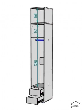 Шкаф с антресолью Linnea MHR-1A-3 2450х400х510 (Графит-М 11.1.25) в Ишиме - ishim.mebel24.online | фото 3