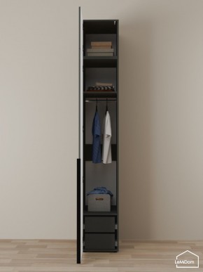 Шкаф с антресолью Linnea MHR-1A-3 2450х400х510 (Графит-М 11.1.25) в Ишиме - ishim.mebel24.online | фото 6