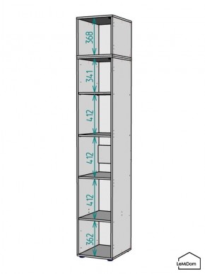 Шкаф с антресолью Linnea MHR-1POA-2 2450х400х510 (Белый-М 11.1.2) в Ишиме - ishim.mebel24.online | фото 3