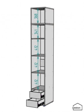 Шкаф с антресолью Linnea MHR-1POA-4 2450х400х510 (Белый-М 11.1.2) в Ишиме - ishim.mebel24.online | фото 3