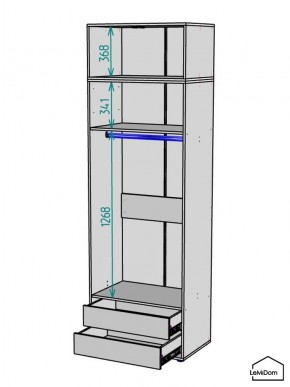 Шкаф с антресолью Linnea MHR-2A-3 2450х800х510 (ДВ-М 11.1.25) в Ишиме - ishim.mebel24.online | фото 3