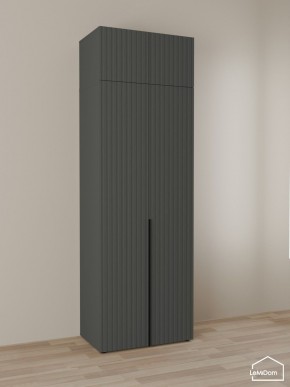 Шкаф с антресолью Linnea MHR-2A-4 2450х800х510 (Графит-М 11.1.25) в Ишиме - ishim.mebel24.online | фото