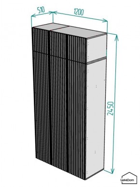 Шкаф с антресолью Linnea MHR-3A-1 2450х1200х510 (ДВ-М 11.1.25) в Ишиме - ishim.mebel24.online | фото 2