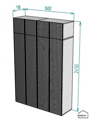 Шкаф с антресолью Linnea MHR-4A-1 2450х1600х510 (ДВ-М 11.1.25) в Ишиме - ishim.mebel24.online | фото 2