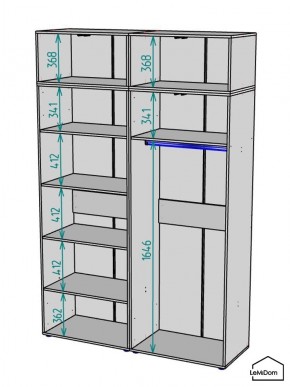 Шкаф с антресолью Linnea MHR-4A-1 2450х1600х510 (ДВ-М 11.1.25) в Ишиме - ishim.mebel24.online | фото 3