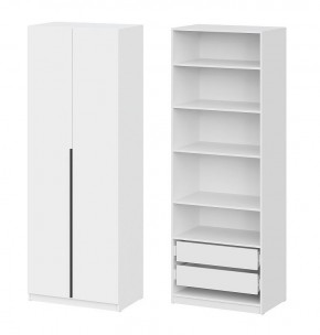 Шкаф ШК-5 + 4 полки + ящики (800) Белый текстурный в Ишиме - ishim.mebel24.online | фото 1
