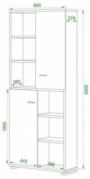 Шкаф-витрина Домино ПУ-30-2-ФС в Ишиме - ishim.mebel24.online | фото 2