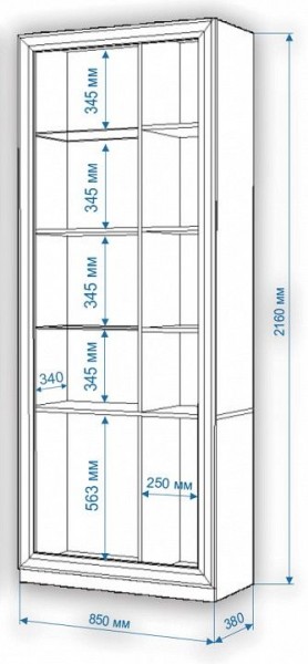 Шкаф-витрина Нобиле ШВтВ-ФСД-БЯН в Ишиме - ishim.mebel24.online | фото 3