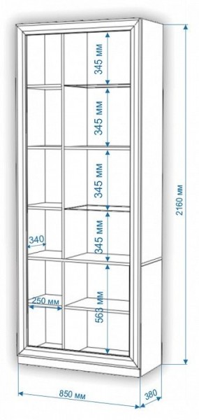 Шкаф-витрина Нобиле ШВтВ-ФСД-ФГК в Ишиме - ishim.mebel24.online | фото 3