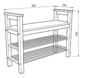 Скамья 85 Кантри для обуви, массив сосны, цвет белый в Ишиме - ishim.mebel24.online | фото 3