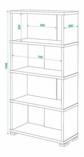 Стеллаж книжный Домино нельсон СБ-10_4 в Ишиме - ishim.mebel24.online | фото 2