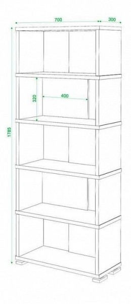 Стеллаж книжный Домино нельсон СБ-10_5 в Ишиме - ishim.mebel24.online | фото 2