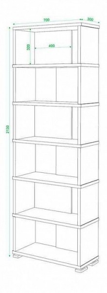 Стеллаж книжный Домино нельсон СБ-10_6 в Ишиме - ishim.mebel24.online | фото 2