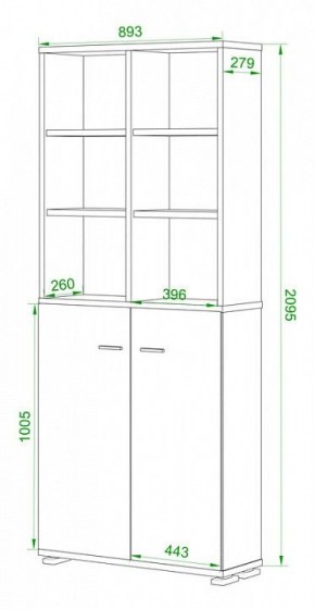 Стеллаж комбинированный Домино Лайт ПУ-30-4 в Ишиме - ishim.mebel24.online | фото 2