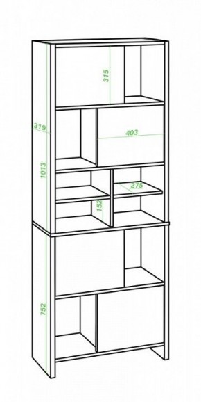 Стеллаж комбинированный Домино Lite СТЛ-ЗВХ в Ишиме - ishim.mebel24.online | фото 2