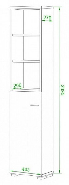 Стеллаж комбинированный Домино нельсон ПУ-20-2 в Ишиме - ishim.mebel24.online | фото