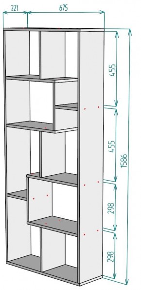 Стеллаж S8 1586х675х221 в Ишиме - ishim.mebel24.online | фото 2