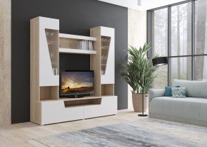 Стенка АНТАЛИЯ 2 (Сонома/Белый софт) в Ишиме - ishim.mebel24.online | фото 3