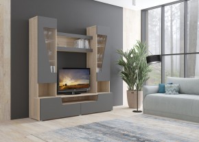Стенка АНТАЛИЯ 2 (Сонома/Графит софт) в Ишиме - ishim.mebel24.online | фото 3